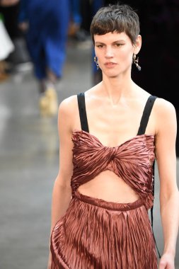 New York, Ny - Şubat 09: Manken Jason Wu sonbahar 2018 galeride giyen pist yürür ben New York'ta 9 Şubat 2018 bahar stüdyolarında. 