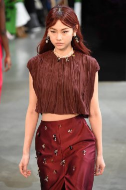 New York, Ny - Şubat 09: Manken Jason Wu sonbahar 2018 galeride giyen pist yürür ben New York'ta 9 Şubat 2018 bahar stüdyolarında. 