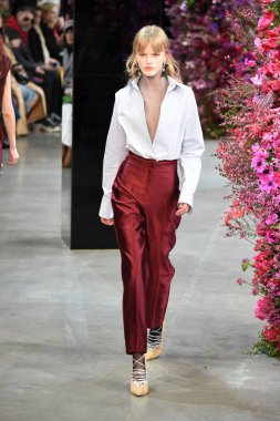 New York, Ny - Şubat 09: Manken Jason Wu sonbahar 2018 galeride giyen pist yürür ben New York'ta 9 Şubat 2018 bahar stüdyolarında. 