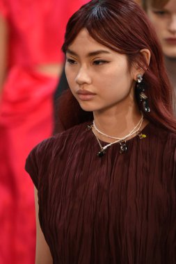 New York, Ny - Şubat 09: Modelleri yürüyüş Jason Wu sonbahar 2018 galeride giyen pist final ben New York'ta 9 Şubat 2018 bahar stüdyolarında. 