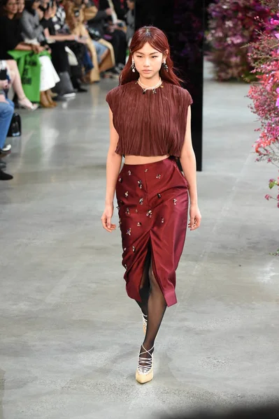 New York, Ny - Şubat 09: Manken Jason Wu sonbahar 2018 galeride giyen pist yürür ben New York'ta 9 Şubat 2018 bahar stüdyolarında. 