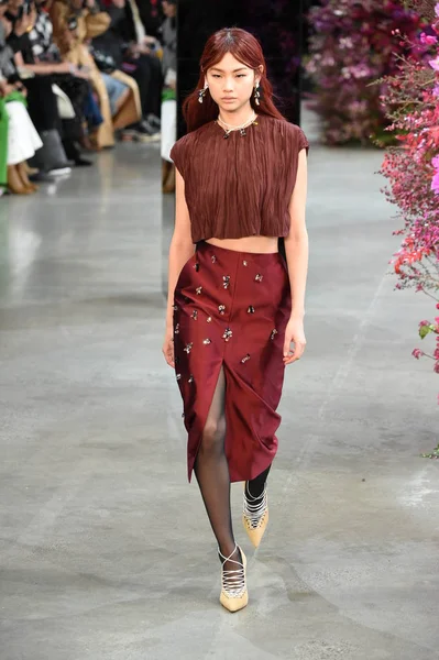 New York, Ny - Şubat 09: Manken Jason Wu sonbahar 2018 galeride giyen pist yürür ben New York'ta 9 Şubat 2018 bahar stüdyolarında. 