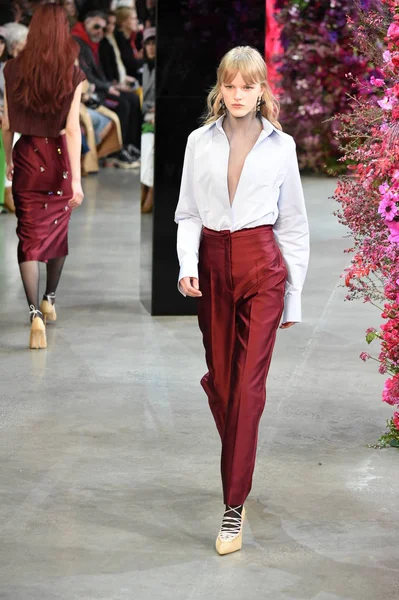 New York, Ny - Şubat 09: Manken Jason Wu sonbahar 2018 galeride giyen pist yürür ben New York'ta 9 Şubat 2018 bahar stüdyolarında. 