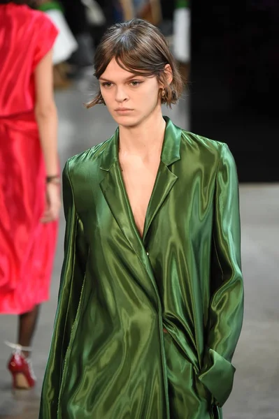 New York, Ny - Şubat 09: Manken Jason Wu sonbahar 2018 galeride giyen pist yürür ben New York'ta 9 Şubat 2018 bahar stüdyolarında. 