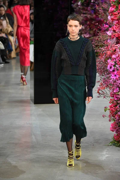 New York, Ny - Şubat 09: Manken Jason Wu sonbahar 2018 galeride giyen pist yürür ben New York'ta 9 Şubat 2018 bahar stüdyolarında. 