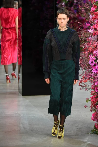 New York, Ny - Şubat 09: Manken Jason Wu sonbahar 2018 galeride giyen pist yürür ben New York'ta 9 Şubat 2018 bahar stüdyolarında. 