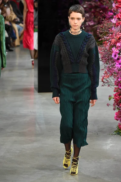 New York, Ny - Şubat 09: Manken Jason Wu sonbahar 2018 galeride giyen pist yürür ben New York'ta 9 Şubat 2018 bahar stüdyolarında. 