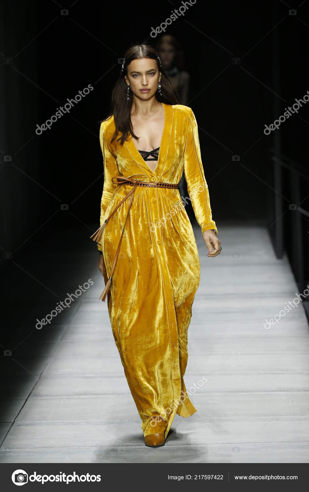 New York February Irina Shayk Walks Runway Bottega Veneta Fall