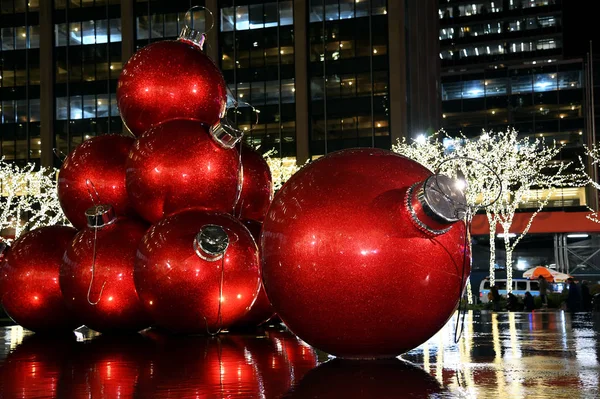 stock image NEW YORK CITY - DEC. 25, 2014: New York City landmark, Radio City Music Hall in Rockefeller Center decorated with Christmas decorations in Midtown, Manhattan NYC.