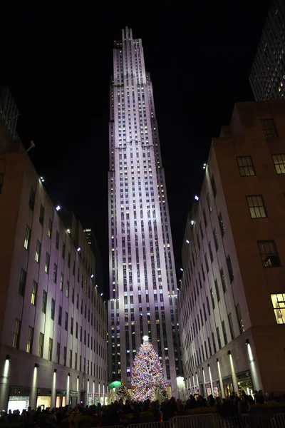 New York December 2018 Kerstdagen New York City Rockefeller Center — Stockfoto