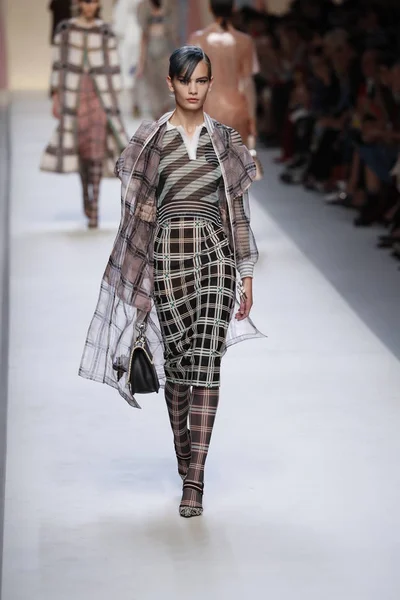 Milan Italy September Model Walks Runway Fendi Show Milan Fashion — Stock Photo, Image