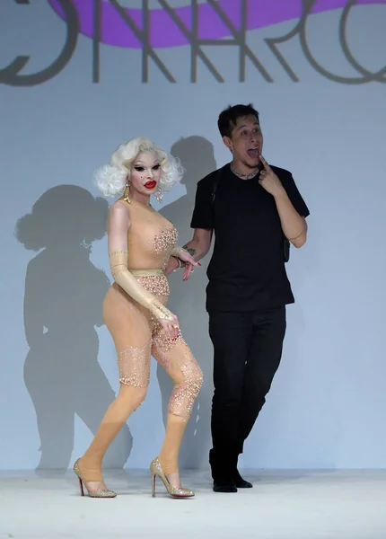 New York September Amanda Lepore Designer Marco Marco Walks Runway — Stock Photo, Image