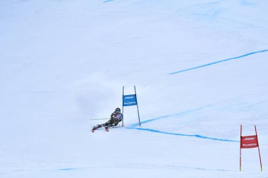 Killington, Vermont - Kasım 24: Nina Haver-Loeseth Norveç'in dev Slalom Audi FIS kayak Dünya Kupası'nda ilk çalıştırmada üzerinde 24 Kasım 2018 Killington, Vermont yarışıyor.
