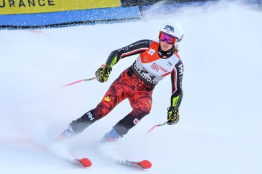 Killington, Vermont - Kasım 24: Marie-Michelle Magnon Kanada Büyük Slalom Audi FIS kayak Dünya Kupası'nda ilk çalıştırmada üzerinde 24 Kasım 2018 Killington, Vermont yarışıyor.