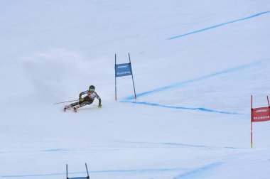 Killington, Vermont - 24 Kasım: Norveçli Kristine Gjelten Haugen, 24 Kasım 2018'de Killington, Vermont'ta düzenlenen Audi Fis Kayak Dünya Kupası'nda Dev Slalom'un ilk koşusunda yarışıyor.