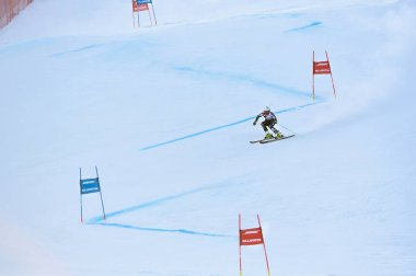 Killington, Vt - Kasım 24: Mina Fuerst Holtmann Norveç kazasında Audi FIS kayak Dünya Kupası - Killington Kupası üzerinde 24 Kasım 2018 Killington, Vermont, dev slalom ilk çalıştırma sonra Bitiş alanında. 