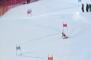 Killington, Vt - 24 Kasım: Julia Scheib Avusturya audi Fis Kayak Dünya Kupası'nda dev slalom ikinci çalıştırmak sonra bitiş alanında - Killington Kupası Kasım'da 24, 2018 Killington, Vermont. 