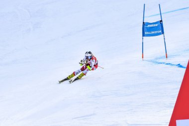 Killington, Vt - 24 Kasım: Audi Fis Kayak Dünya Kupası'nda dev slalom ikinci çalıştırmak sonra bitiş alanında Avusturya Katharina Truppe - Killington Kupası Kasım'da 24, 2018 Killington, Vermont. 