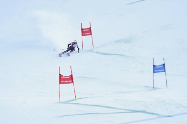 Killington, Vt - Kasım 24: Kristin Lisdahl Bitiş alanında büyük slalom Audi FIS kayak Dünya Kupası - 24 Kasım 2018 Killington, Vermont bardakta Killington adlı ikinci Çalıştır sonra Norveç'in. 