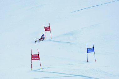 Killington, Vt - Kasım 24: Eva-Maria Brem Audi FIS kayak Dünya Kupası - Killington Kupası üzerinde 24 Kasım 2018 Killington, Vermont, dev slalom ikinci Çalıştır sonra Bitiş alanında (Avusturya). 