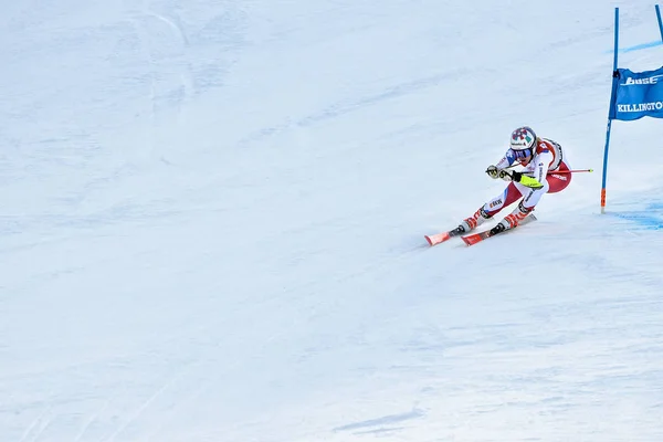 Killington November Rachel Kopp Sui Ziel Nach Dem Zweiten Lauf — Stockfoto