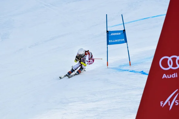 基林顿 11月24日 在2018年11月24日在佛蒙特州基林顿举行的奥迪Fis滑雪世界杯 基林顿杯上 切日共和国的加布里埃拉 卡波娃在终点区进行了第二次大型滑雪赛 — 图库照片
