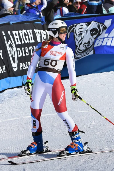 Killington Novembro Andrea Ellenberger Sui Área Chegada Após Segunda Corrida — Fotografia de Stock