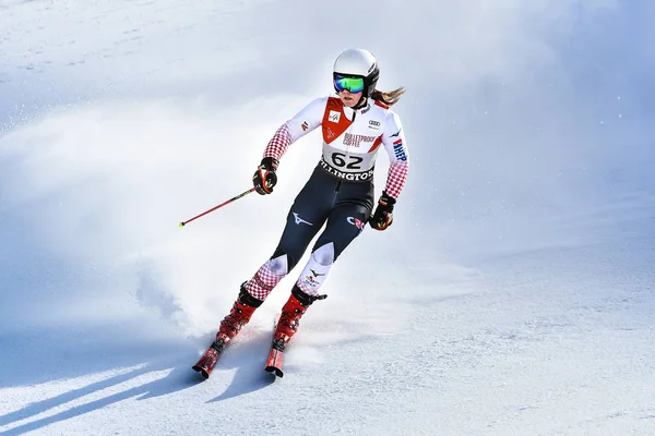 基林顿 11月24日 在2018年11月24日在佛蒙特州基林顿举行的奥迪Fis滑雪世界杯 基林顿杯上 在奥迪Fis滑雪世界杯 基林顿杯上 在终点区克罗亚的安德里亚 科姆西奇 Andrea Komsic — 图库照片