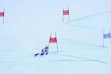 Killington, Vt - Kasım 24: Marta Bassino İtalya Bitiş alanında büyük slalom Audi FIS kayak Dünya Kupası - 24 Kasım 2018 Killington, Vermont bardakta Killington adlı ikinci Çalıştır sonra. 