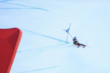 Killington, Vt - Kasım 24: Mikaela Schiffrin ABD Bitiş alanında büyük slalom Audi FIS kayak Dünya Kupası - 24 Kasım 2018 Killington, Vermont bardakta Killington adlı ikinci Çalıştır sonra. 
