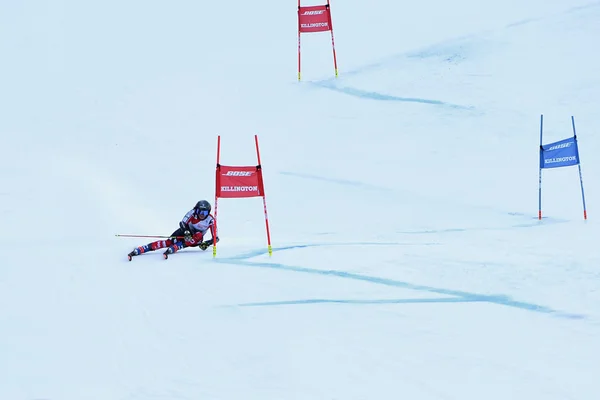 Killington Noviembre Mikaela Tommy Canadá Área Meta Después Segunda Carrera — Foto de Stock