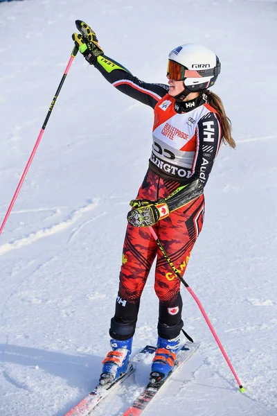 Killington November Adeline Mugnier France Ziel Nach Dem Zweiten Lauf — Stockfoto