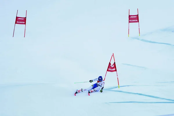 密灵顿 11月24日 佩特拉 弗勒霍娃在完成区域后 在奥迪菲斯滑雪世界杯上的第二次运行 基灵顿杯在基灵顿 佛蒙特州 — 图库照片