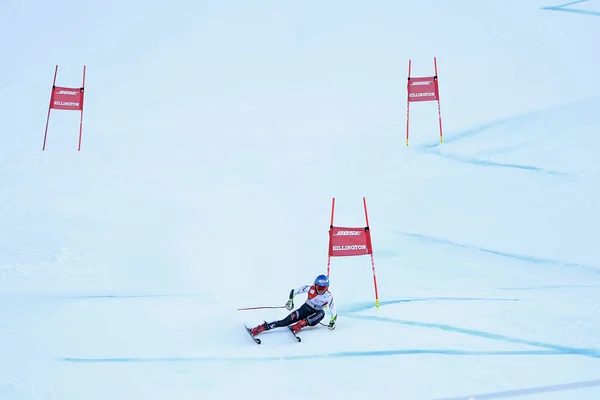 Killington November Mikaela Schiffrin Usa Vid Målområdet Efter Den Andra — Stockfoto