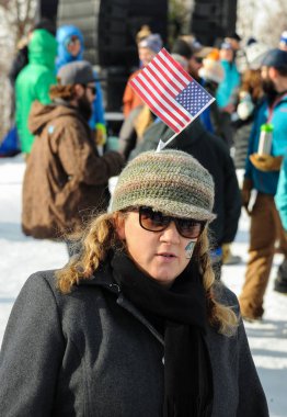 Killington, ABD - Kasım 24: Festival Köyü ve insanlar üzerinde 24 Kasım 2018 Audi FIS alp Kayak Dünya Kupası bayanlar dev Slalom Killington ABD sırasında genel görünümü.