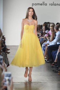 New York, Ny - Eylül 06: Manken Pamella Roland ilkbahar/yaz 2019 için pist 6 Eylül 2018 tarihinde New York moda haftası sırasında New York'ta yürür.