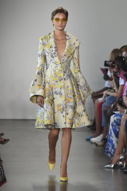 New York, Ny - Eylül 06: Manken Pamella Roland ilkbahar/yaz 2019 için pist 6 Eylül 2018 tarihinde New York moda haftası sırasında New York'ta yürür.