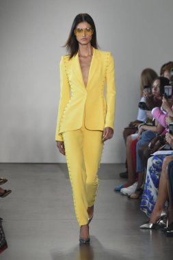 New York, Ny - Eylül 06: Manken Pamella Roland ilkbahar/yaz 2019 için pist 6 Eylül 2018 tarihinde New York moda haftası sırasında New York'ta yürür.