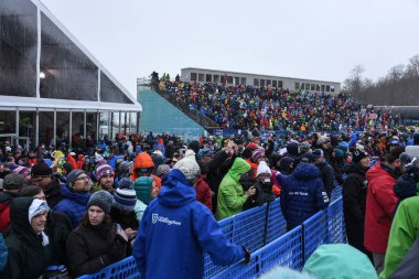 Killington, Vt - Kasım 25: Yarış hayranları tezahürat kadınların Slalom yarışı Audi FIS kayak Dünya Kupası - 25 Kasım 2018 Killington, Vermont Killington Kupası sırasında sırasında. 