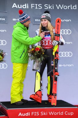 Killington, Amerika Birleşik Devletleri - 25 Kasım: Festival Köyü ve insanlar üzerinde 25 Kasım 2018 Audi FIS alp Kayak Dünya Kupası bayanlar dev Slalom Killington ABD sırasında genel görünümü