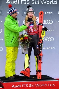 Killington, Amerika Birleşik Devletleri - 25 Kasım: Festival Köyü ve insanlar üzerinde 25 Kasım 2018 Audi FIS alp Kayak Dünya Kupası bayanlar dev Slalom Killington ABD sırasında genel görünümü
