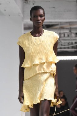 New York, Ny - Eylül 09: Manken New York'ta 9 Eylül 2018 tarihinde New York moda haftasında Sies Marjan bahar yaz 2019 koleksiyonu için pist yürür.