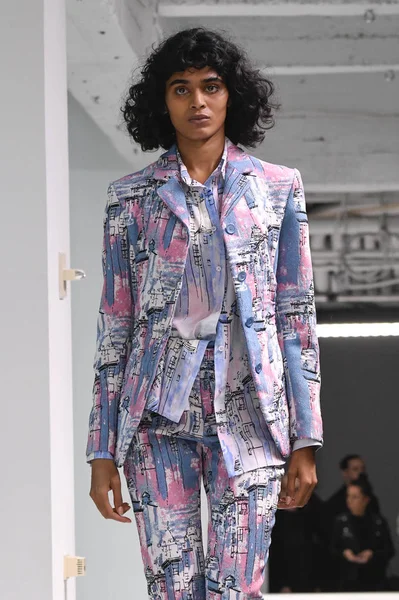 New York September Model Walks Runway Sies Marjan Spring Summer — Stock Photo, Image