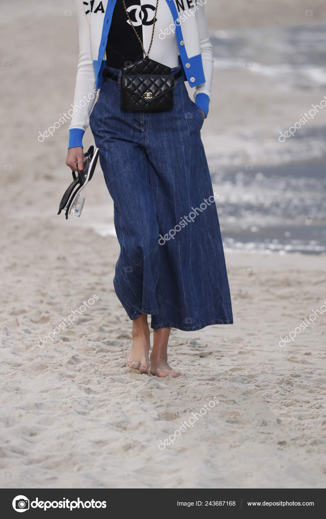 Париж Франция Октября Модель Ходит Подиуму Время Шоу Chanel Рамках.