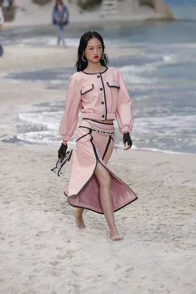 Paris Frankrike Oktober Modell Går Banan Chanel Show Som Del — Stockfoto