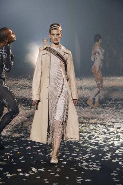Paris, Fransa - 24 Eylül: Manken pist Christian Dior gösterisi sırasında Paris moda hafta kadın giyim ilkbahar/yaz 2019 kapsamında 24 Eylül 2018 Paris, Fransa'da yürür.