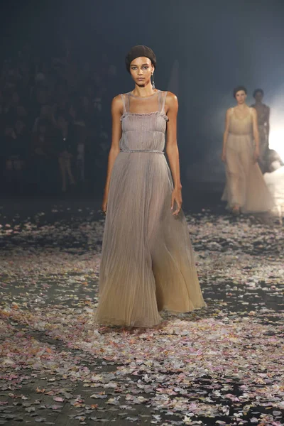 Paris, Fransa - 24 Eylül: Manken pist Christian Dior gösterisi sırasında Paris moda hafta kadın giyim ilkbahar/yaz 2019 kapsamında 24 Eylül 2018 Paris, Fransa'da yürür.