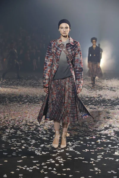 Paris, Fransa - 24 Eylül: Manken pist Christian Dior gösterisi sırasında Paris moda hafta kadın giyim ilkbahar/yaz 2019 kapsamında 24 Eylül 2018 Paris, Fransa'da yürür.