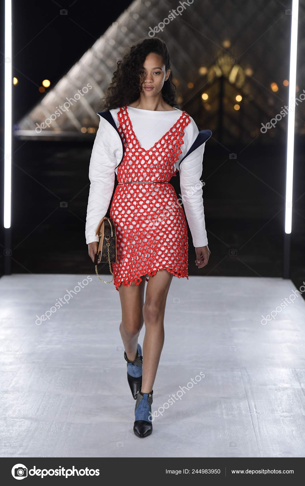 Paris France October Model Walks Runway Louis Vuitton Show Part