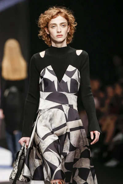 Milan Italy February Model Walks Runway Maryling Show Milan Fashion — Stock Photo, Image